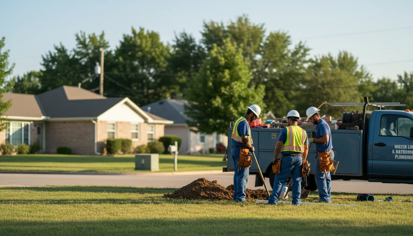 Residential water line and bathroom plumbing service in Athens, WI